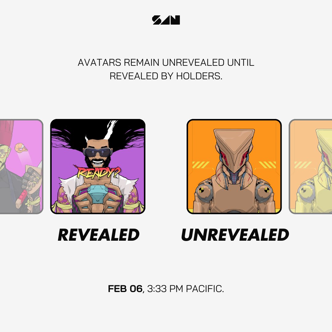 We’ve spent 2 years perfecting the art and tech behind Soundscape Avatars.

On Feb 6, you can reveal your Avatar and take the first step into your new on-chain identity.

Every holder’s decision to reveal impacts the market and the experience.
