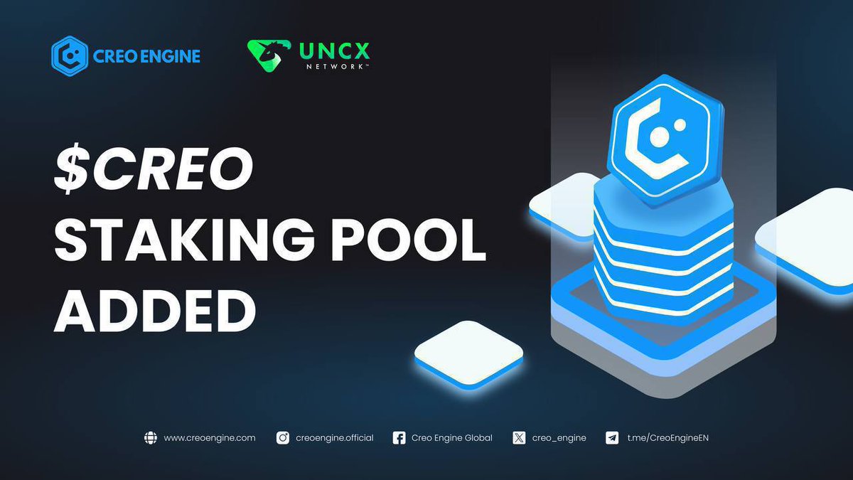 creo_engine's tweet photo. 𝐂𝐑𝐄𝐎 𝐓𝐨𝐤𝐞𝐧 𝐒𝐭𝐚𝐤𝐢𝐧𝐠 𝐏𝐨𝐨𝐥 𝐀𝐝𝐝𝐞𝐝!

We've added more tokens to the $CREO staking pool on @UNCX_token ! Start staking now to unlock even greater rewards!

Head to UNCX Network and start staking your $CREO.

Read this Medium article to learn more: https://t.co/tnf0sgPeMz