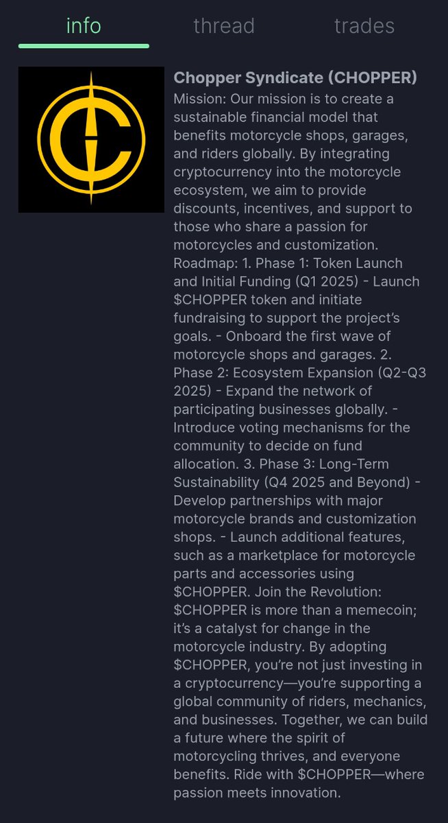 KLVNgray's tweet photo. New memecoin $CHOPPER
Now on https://t.co/TsmvgqwLok
2uHKkVUWrRFp9MSrhnEycjNUTUFQhAJqXN37Paz5pump
Available also on all Solana wallets. #phantomwallet #jupiterwallet #Phantom #Jupiter @phantom @jup_dao @pumpdotfun https://t.co/xWOHs0vfXF