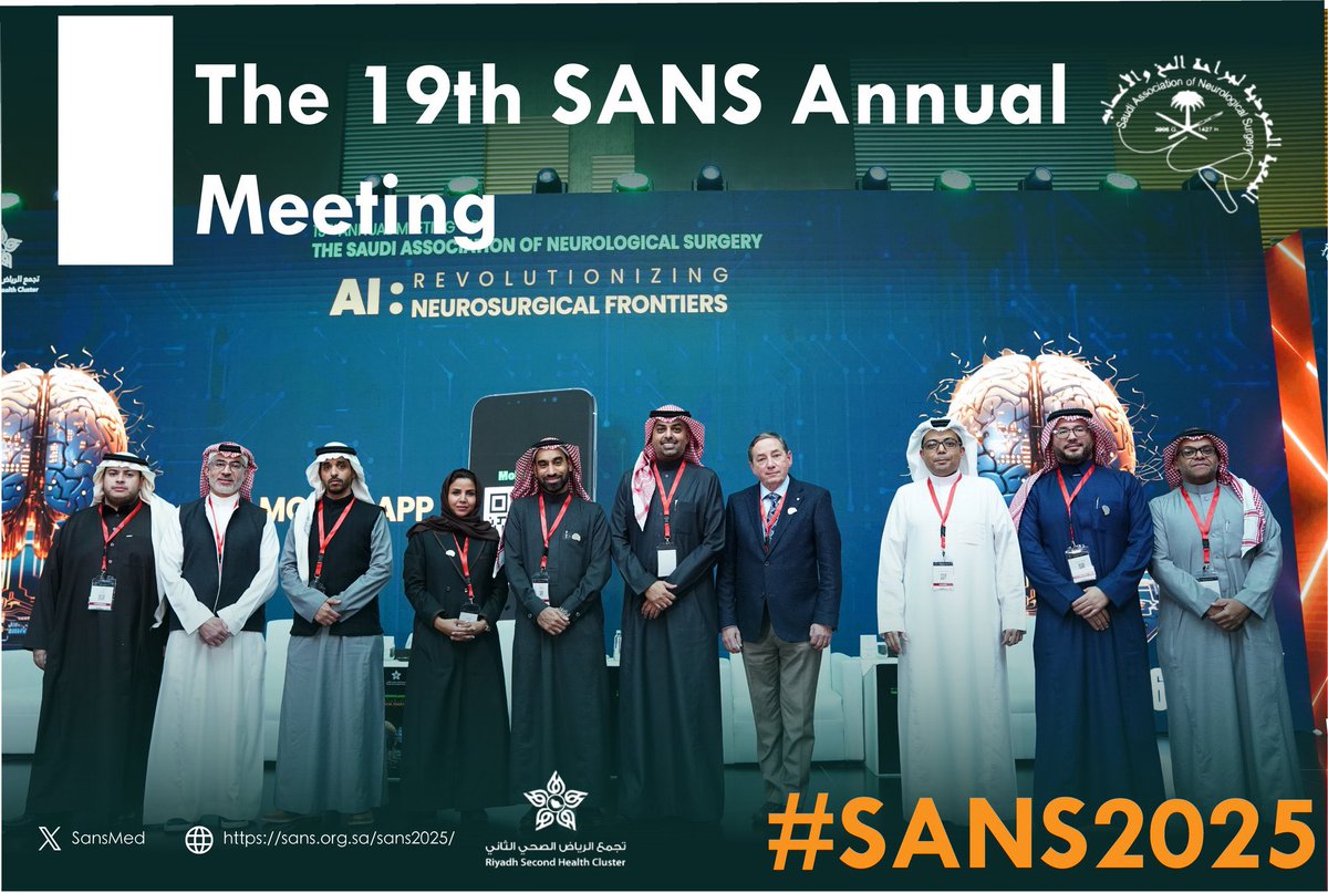 A continued success at the 19th Saudi Association of Neurological Surgery meeting in Riyadh, organized by Riyadh Second Health Cluster. A valuable opportunity to connect with esteemed colleagues and discuss neurosurgical advancements. #SANS2025