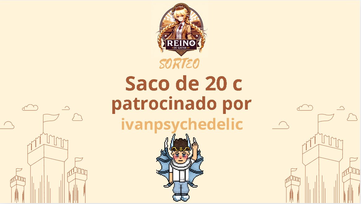 Reino Qatar les tiene un sorteo de saco de 20 c 🛖 Requisitos: Seguir esta cuenta Seguir la cuenta de

<a href="/ivanpsyhb/">Ivan</a> 
Dar me gustas y rt

Termina el viernes 07 de febrero
