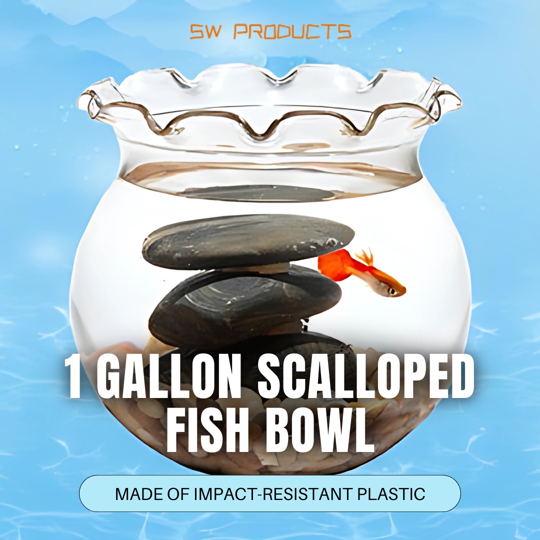 SWProductsSW's tweet photo. Elevate your home decor with the 1 Gallon Scalloped Fish Bowl! 

Crafted from durable, crystal-clear plastic, this fluted bowl is perfect for showcasing vibrant floral arrangements or giving your betta fish a stylish home. 

Ready to add style to your space? https://t.co/1ikiac1jM1