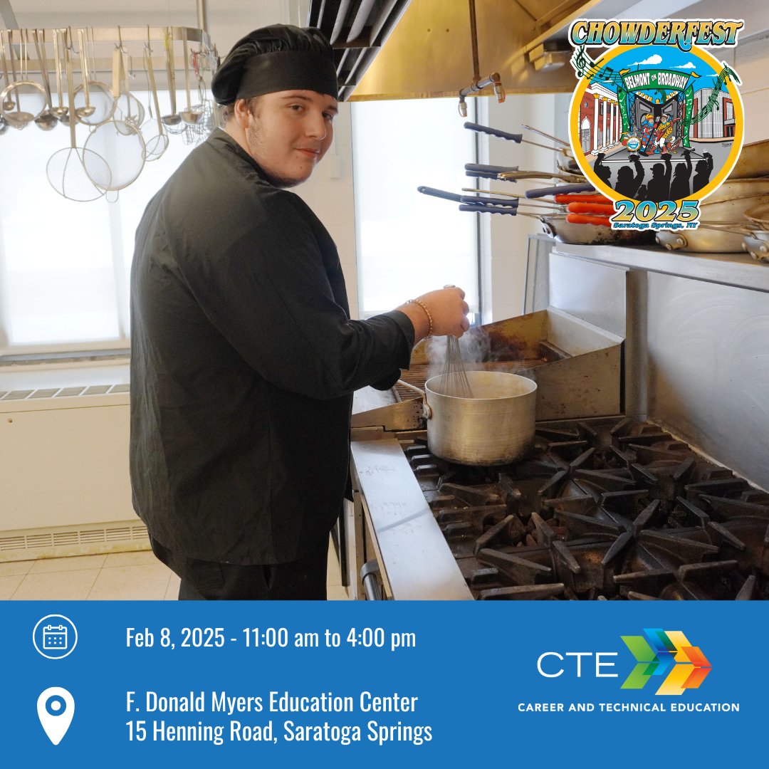 WSWHEBOCES's tweet image. 🚗💨 Drive-thru &amp;amp; grab some chowder! 🍜 Culinary students are serving up delicious flavors at #Chowderfest!
🔥 Cajun Chicken &amp;amp; Bacon
🥔 Sausage &amp;amp; Potato (GF)
🌶️ Buffalo Chicken (by Skidmore chefs)
Only $2 per sample—don’t miss out! discoversaratoga.org