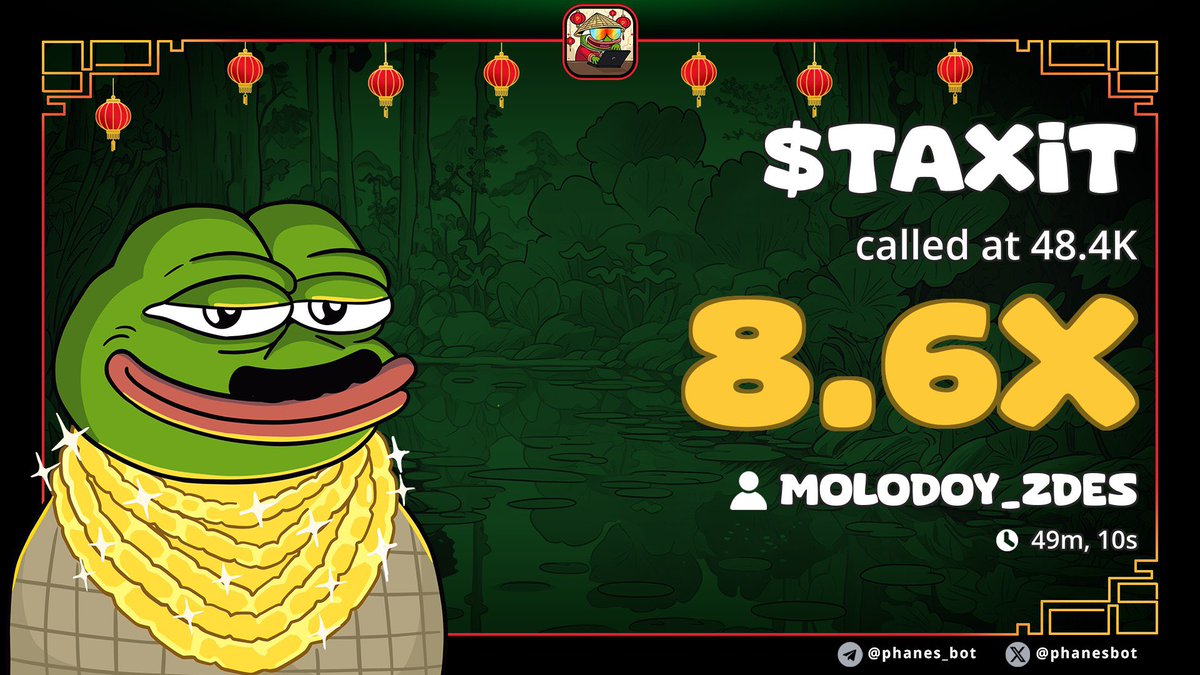 8x after call on $TAXIT 🔥 
Don't miss my next call 

First all my calls appear in TG:
t.me/ONEMONCALLS
