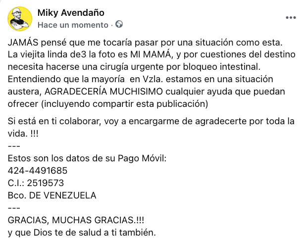 Chicos, esta vez lamentablemente le tocó a mi mamá. Si pueden quieren o pueden colaborar (quienes estén en Vzla) o si puedes RT, lo agradecería muchísimo.!!!