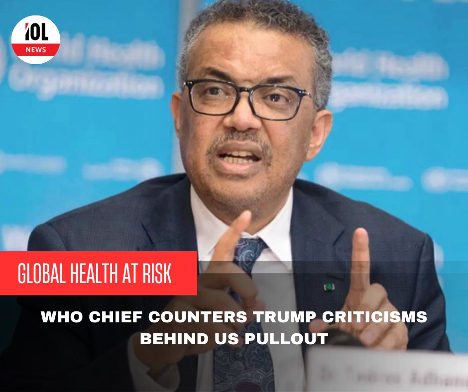 IOL's tweet photo. The World Health Organisation's chief hit back Monday at US President Donald Trump's reasons for pulling the United States out of the WHO - and again urged Washington to reconsider.
#news #WHO #Hitback #USPresidentDonaldTrump #reconsider
Read on
https://t.co/vE9qgVN6St https://t.co/dUBXcUdfas