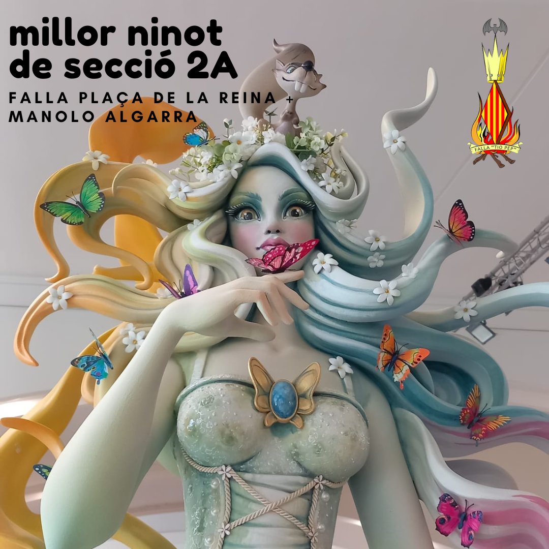 MILLOR NINOT DE SECCIÓ 2A
Estem d'enhorabona! el nostre ninot, obra de l'artista Manolo Algarra, ha sigut distingit com a millor ninot de la seua secció.
#Falles25 #MillorNinot