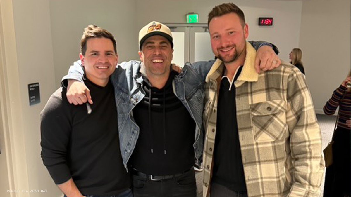 Seahawks's tweet photo. A night out with @adamraycomedy and @Shanemgillis. 👋 https://t.co/zog9CDj8Wr