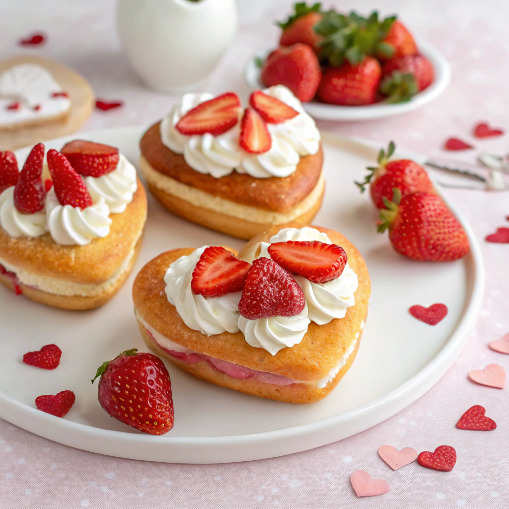 quickyrecipes_'s tweet photo. Sweet, fluffy, and filled with love – these heart-shaped donuts are perfect for any occasion! 🍓🍩❤️✨ #StrawberryLove #HeartDonuts #BakingWithLove https://t.co/CpCdP3F82d