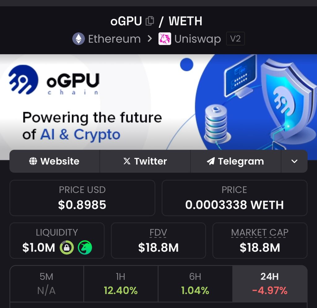 One of the strongest tokens on the market: $oGPU 🔥💎

Big Q1, all the bottom callers will regret it hard 👀

Under 0.9C is a life changing opportunity 💨

$20+ coming per $oGPU token 👀✍️