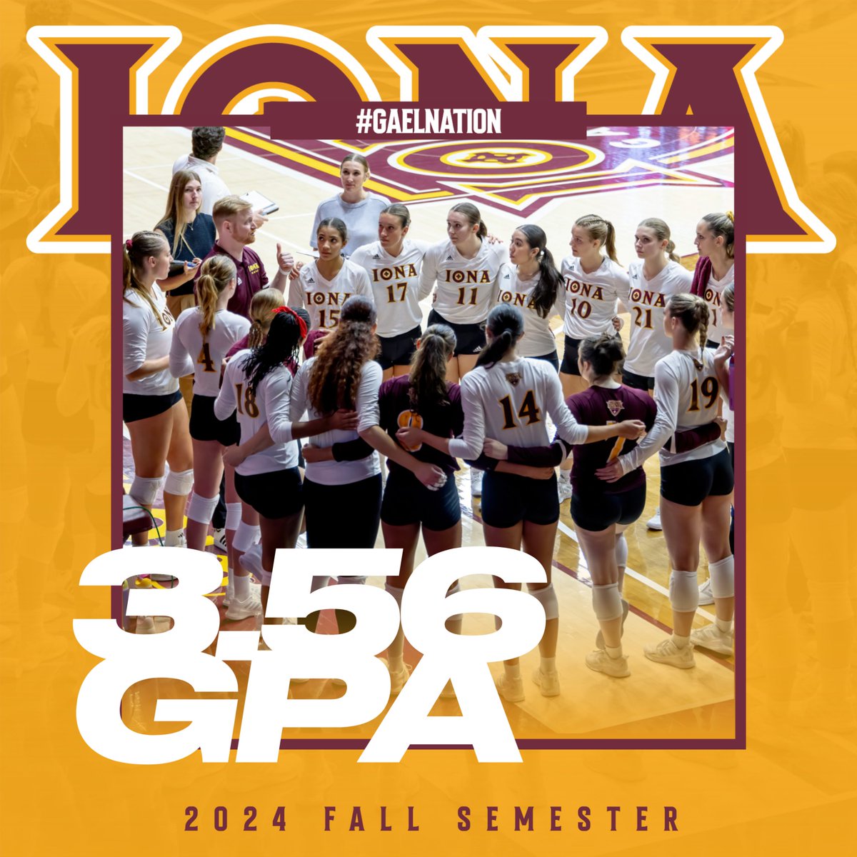 Flying high on and off the court 🤓📚

Our squad posted a cumulative 3.56 GPA in the Fall ‘24 semester!

#GaelNation