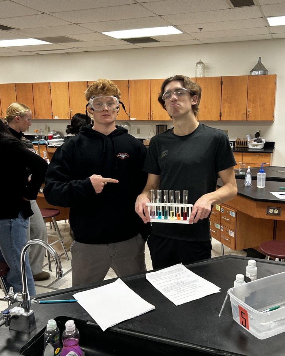 AP Chem completed a lab focused on the principles of equilibrium 🥼🧪 Their task was to use their knowledge of the chemical reactions and Le Chatelier’s Principle to create a rainbow of colors 🌈