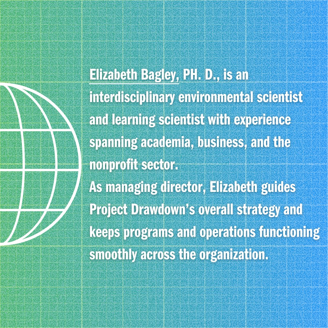 📣 Presenting our keynote speaker for the Shaping a Better Tomorrow, Sustainability Vision Launch: Elizabeth Bagley, Managing Director at Project Drawdown. 🎉