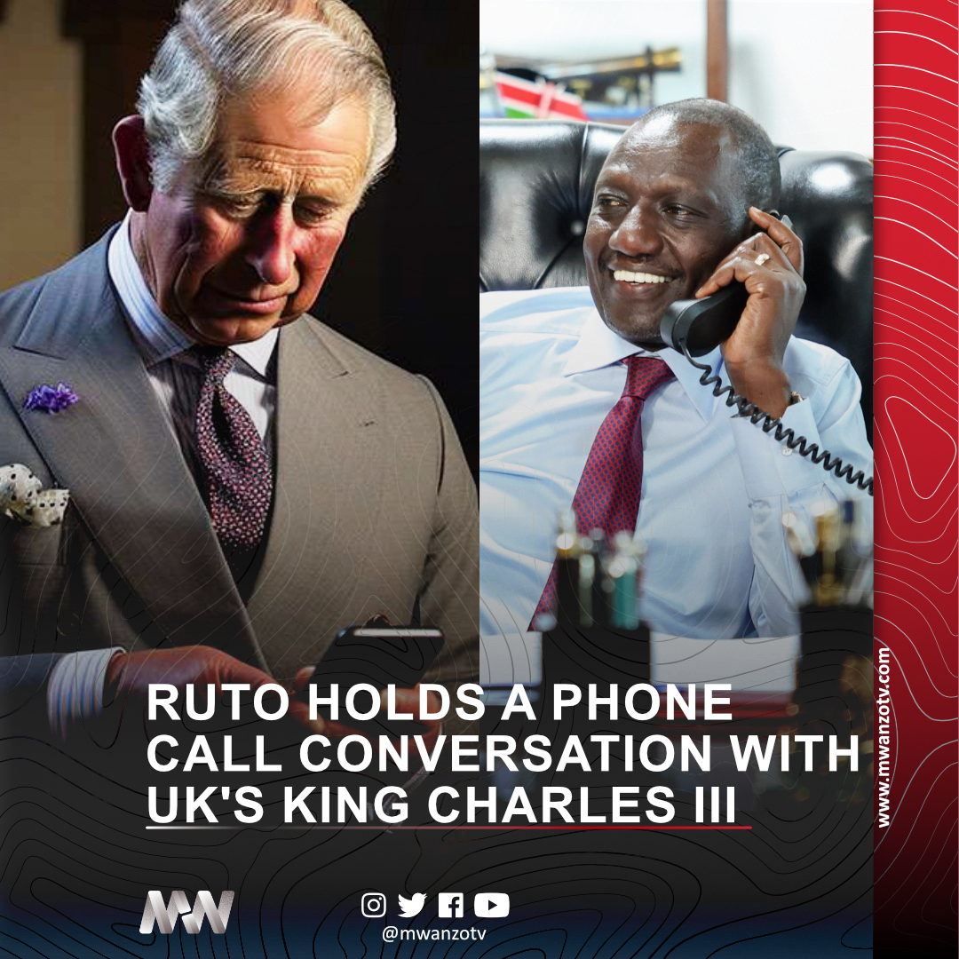 #KENYA: RUTO HOLDS A PHONE CALL CONVERSATION WITH UK'S KING CHARLES III 
President William Ruto had a telephone conversation with His Majesty King Charles III of the United Kingdom. 
The two leaders discussed various matters of mutual interest, including strengthening bilateral