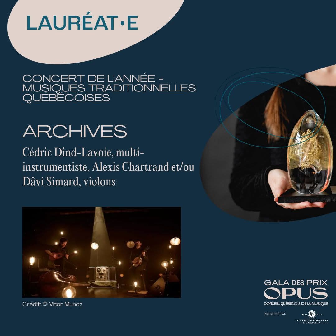 Prix Opus!
Bravo à Cédric et à toute l'équipe pour le spectacle, très fière d'en faire partie.