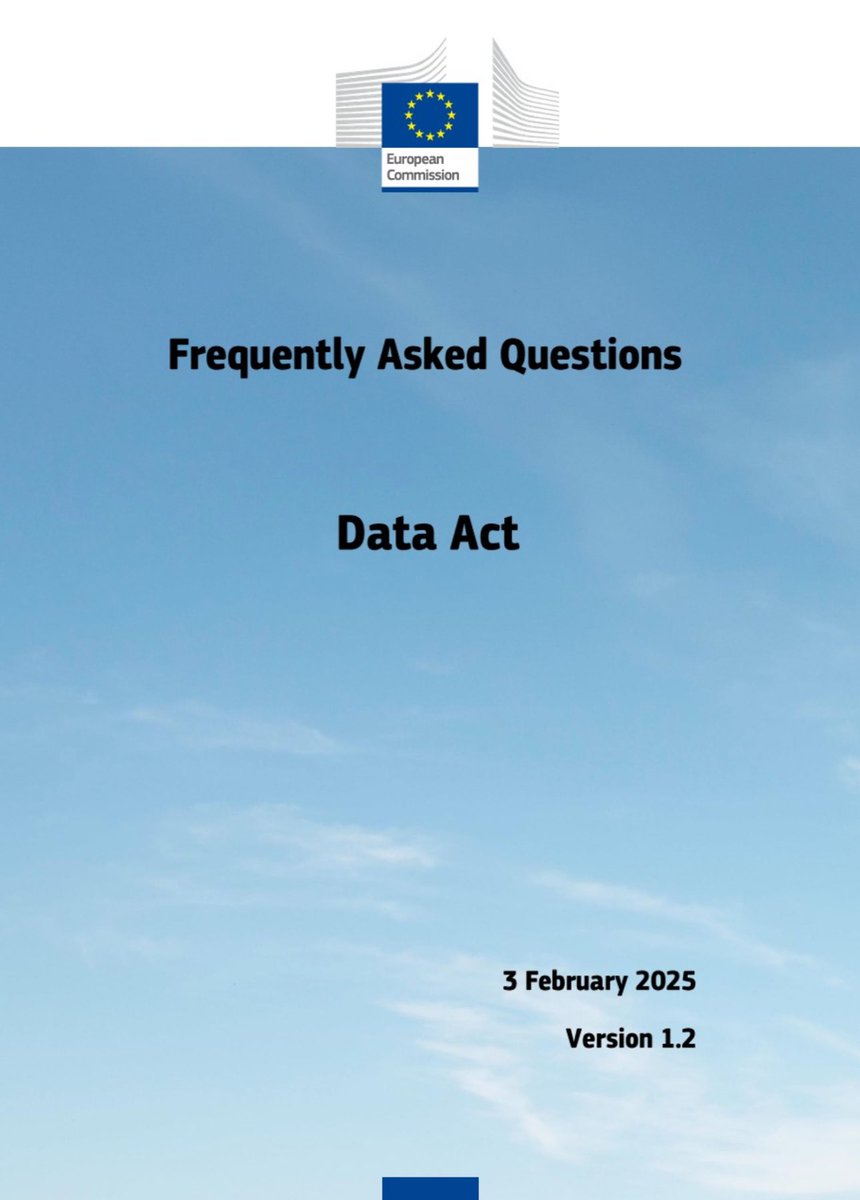 PerezComenale's tweet image. La European Commission acaba de publicar la versión actualizada de sus preguntas frecuentes sobre la #DataAct, que entrará en vigor el 12 de septiembre de 2025 ⬇️