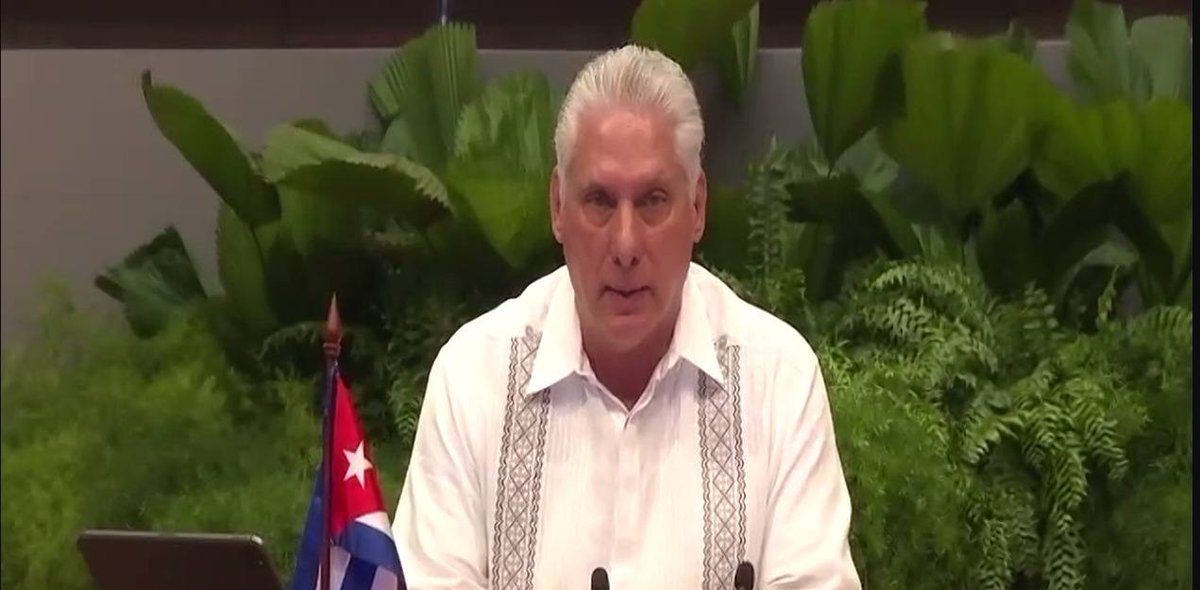 #Ahora | Presidente de Cuba, <a href="/DiazCanelB/">Miguel Díaz-Canel Bermúdez</a> , durante XII Cumbre Extraordinaria del ALBA-TCP:

🗣️"Apoyamos la iniciativa Agroalba en la que se avanzó con la firma de un acuerdo marco en la vigésimo cuarta Cumbre del ALBA-TCP, en Caracas. Ahora corresponde trabajar en el ámbito
