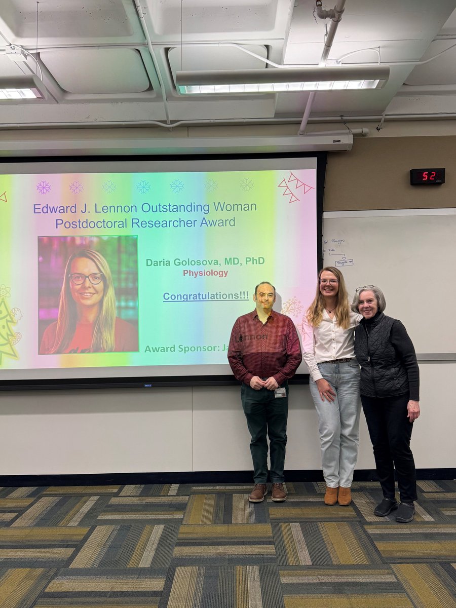 We congratulate Daria Golosova, MD, PhD, on winning the 2024 Edward J. Lennon, MD, Outstanding Woman Postdoctoral Researcher Award and wish her continued success. Daria received the award from the esteemed Jan Lennon, the sponsor of this honor. <a href="/DGphysiology/">DG</a>