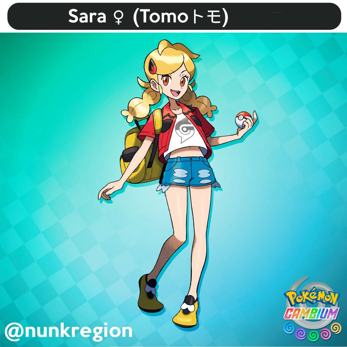 ✊✊¡¡Presentamos a Sara !!  ✊✊                          
 Protagonista femenina de la región Nunk                                                          #fakemon #nunkregion