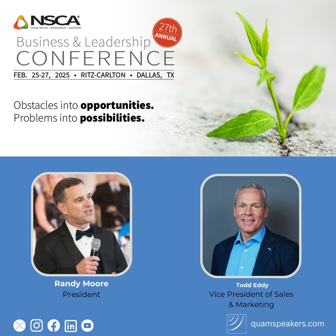 QuamNichols's tweet image. Join Quam’s very own Randy Moore and Todd Eddy at the NSCA Business &amp;amp; Leadership Conference. Network with top industry leaders Feb 25-27, 2025, at Ritz-Carlton Dallas Las Colinas.

ow.ly/bzBx50URGff

#Loudspeaker #QuamSpeakers #QuamReliability #ProAudio #KnowQuam