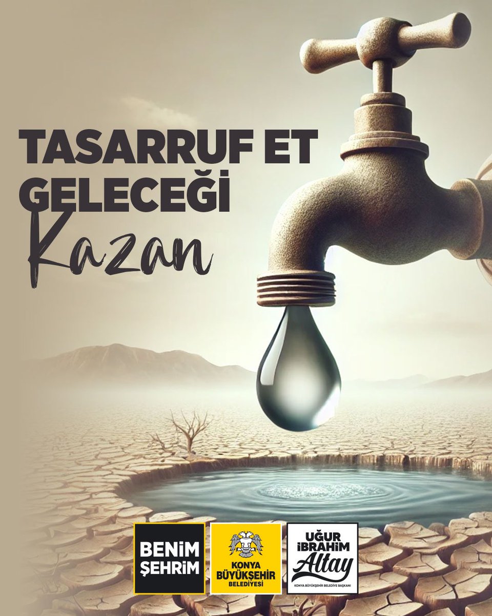 Değerli hemşehrilerim;

Son yılların en kurak kış mevsimini yaşıyoruz. Su kaynaklarımız hızla tükeniyor.

Yeni su temin noktaları oluşturmak ve Konya’mızı susuz bırakmamak için çalışmalarımıza hız kesmeden
devam ediyoruz.

Konya olarak suya sahip çıkmalıyız.

Su hepimiz için