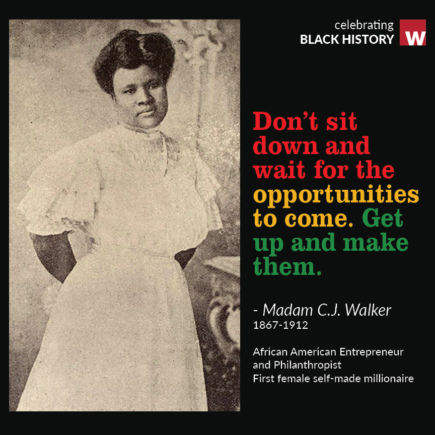 WestFin's tweet photo. 💡 "I got my start by giving myself a start." – Madam C.J. Walker

As the first self-made female millionaire in the U.S., Madam C.J. Walker built a beauty empire that empowered Black entrepreneurs and changed the retail industry. #BlackHistoryMonth #RetailLeadership https://t.co/bBOsyp58bP