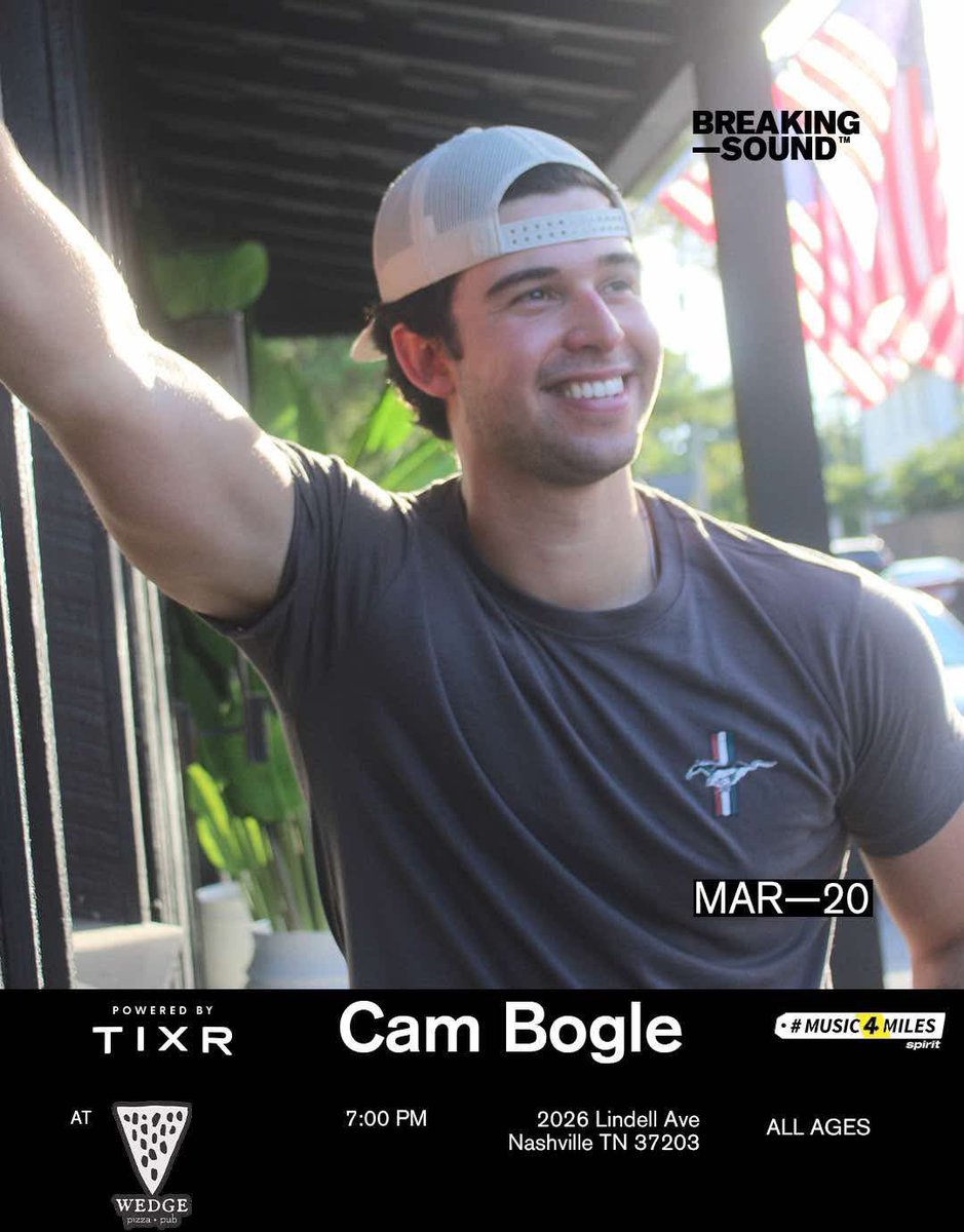 CamBogle's tweet image. Nashville I'll be performing March 20th!
Tickets on sale now! 

tixr.com/groups/breakin…