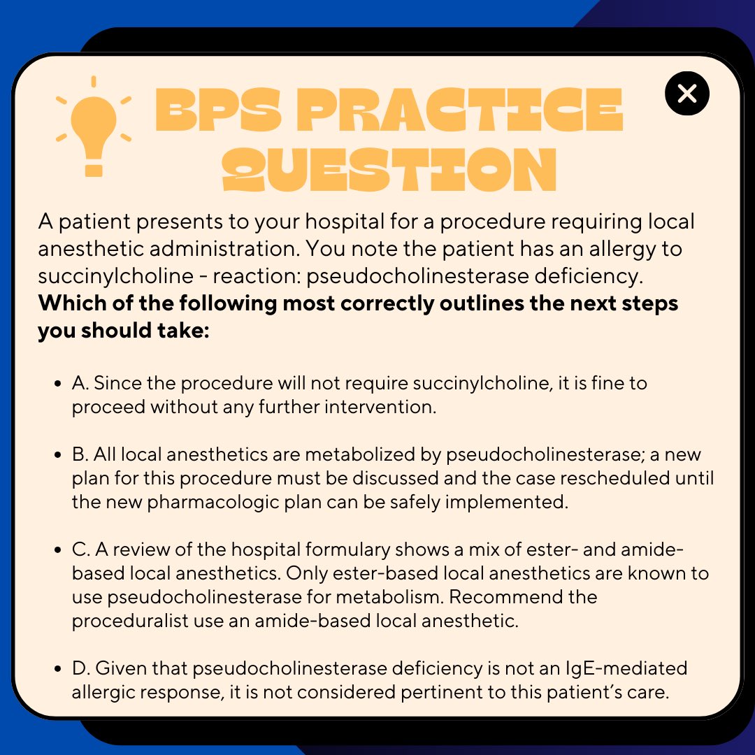 Test your local anesthetic knowledge! Comment your answer below