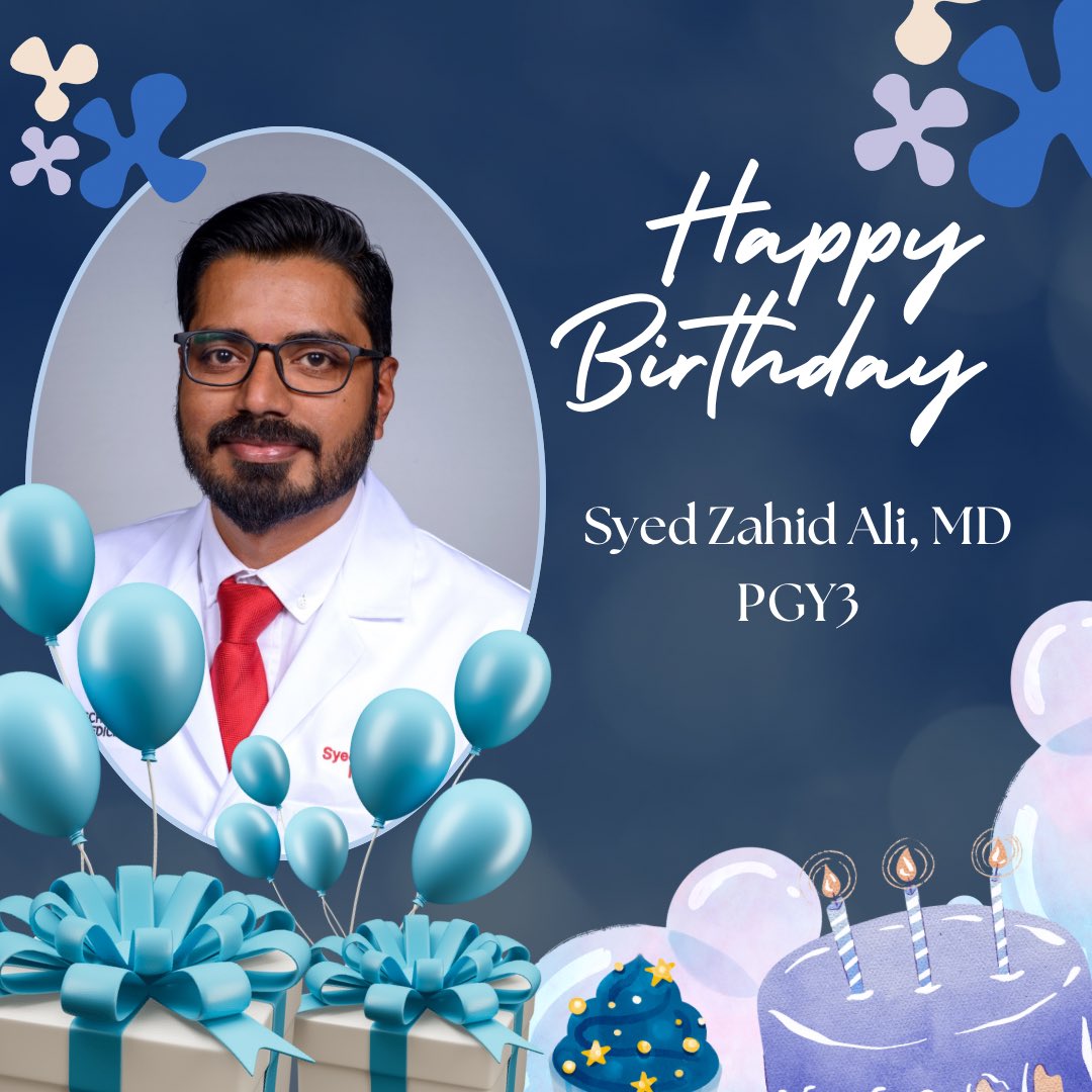 Sending a big #happybirthday to PGY3 Dr. Ali! We hope you enjoy your day at Jewish Hospital!  🧠🎉🎂 @syedaliuofl