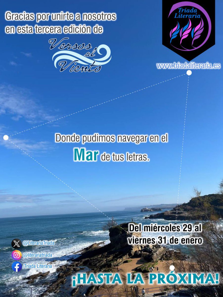 TriadaLite's tweet photo. Hoy queremos agradecer vuestra unión, vuestro apoyo, dejamos que se vaya esta ola, pero vendrán otras llena de la luz de vuestra letras, con la fuerza poderosa que levanta marejadas. Gracias por tanto. https://t.co/kEAX9FD2at