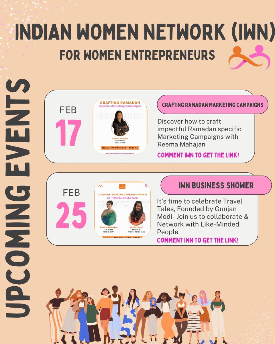 Here's 2 events that you don't wanna miss out 👇🏻✨

🎉 IWD Business Networking Meet
🎉 IWN Business Shower