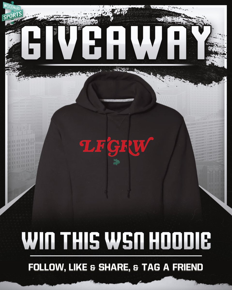🚨 Woodward Sports Network is giving away a “LFGRW” Hoodie!! 🚨 

To enter to win this hoodie the steps are simple:

- FOLLOW <a href="/woodwardsports/">Woodward Sports Network</a>
- LIKE &amp; REPOST This Post
- TAG A FRIEND in the comments 
⁃ COMMENT #LGRW  when done!

*You and the friend you tag must be following