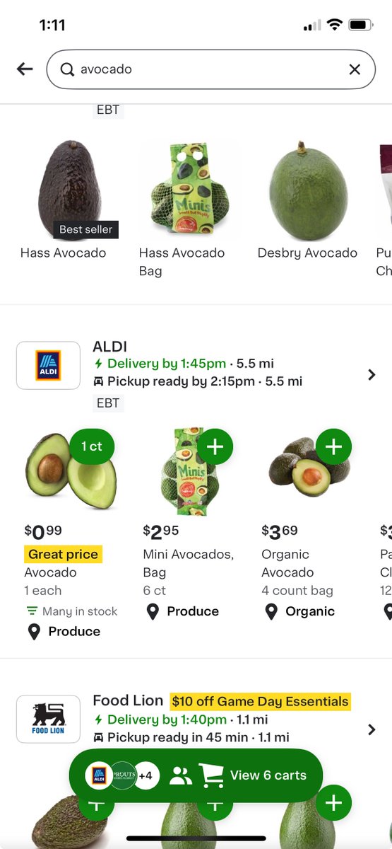 Tariffs on Mexico have been delayed. It’s nice to see that avocado prices at my local <a href="/AldiUSA/">ALDI USA</a> have also dropped again, reversing yesterday’s increase. Screenshot taken on Feb 3, 2025.