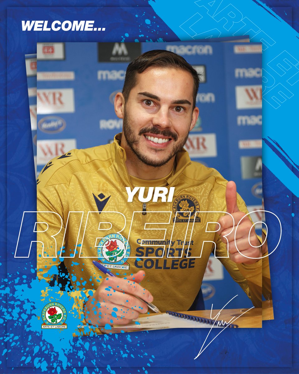 Rovers's tweet photo. ✍️ We are pleased to confirm the signing of Portuguese left-back Yuri Ribeiro from Braga.

The 28-year-old, who joins on a permanent deal until the end of the season, will add experience, knowledge of the division and defensive versatility to #Rovers’ ranks.

🔵⚪️ https://t.co/sUL9ueWzPo