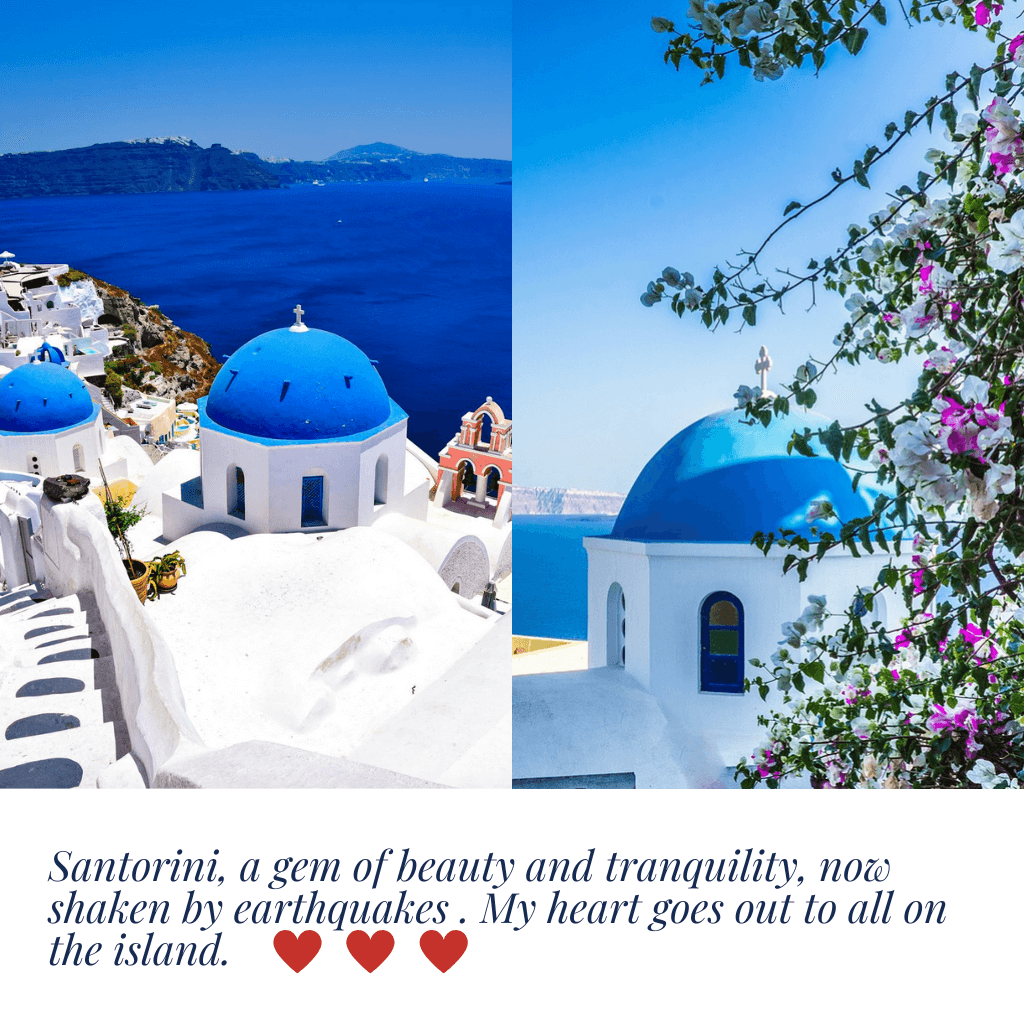 BVisitSantorini's tweet photo. ❤️ #Santorini, a gem of #beauty and tranquility, now shaken by earthquakes . My #heart goes out to all on the #island. Share your support in the comments. ❤️ 
#Earthquake #Greece https://t.co/ZRCUEWgAGV
