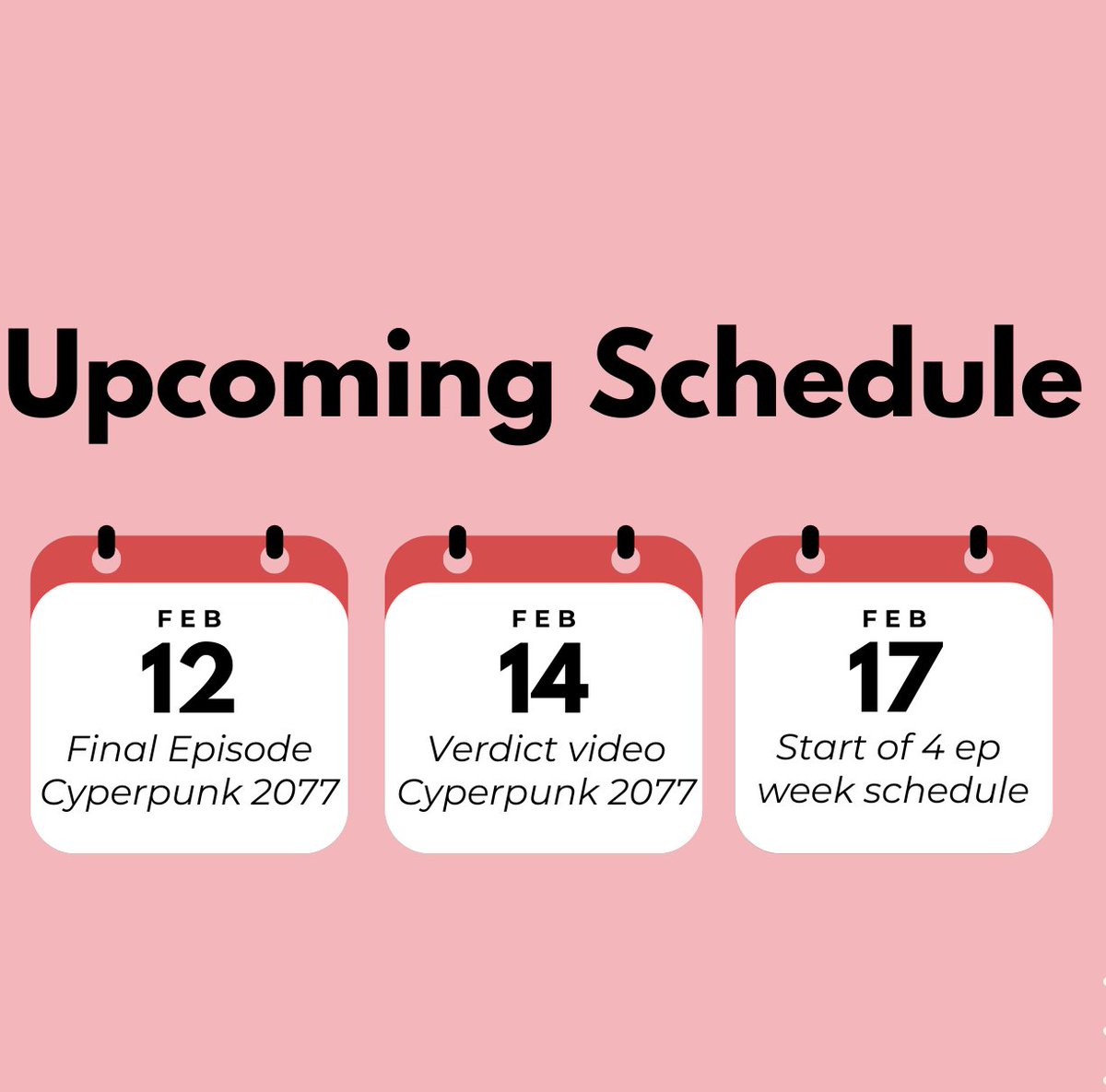 SkadiLP's tweet photo. Recorded the last episode of Cyberpunk 2077 today, so here's a quick schedule update! Starting February 17th, there will be 4 episodes of Fallout 3 per week until it's finished, and then the start of Baldur's Gate 3! https://t.co/nmsa6WB38r