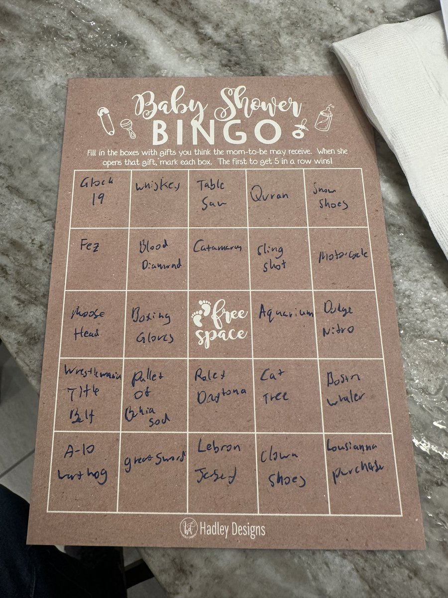 ianbeckman's tweet photo. About to take home the bingo prize at coworker’s baby shower. Easy. https://t.co/98R3SWtp0k