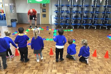 CheadleRCInfScl's tweet photo. Nursery loved mini athletics with Gareth today! We worked on crawling and rolling the balls to reach a target #eyfs #physicaldevelopment @StockportSHAPES https://t.co/UfdEvm74Jw