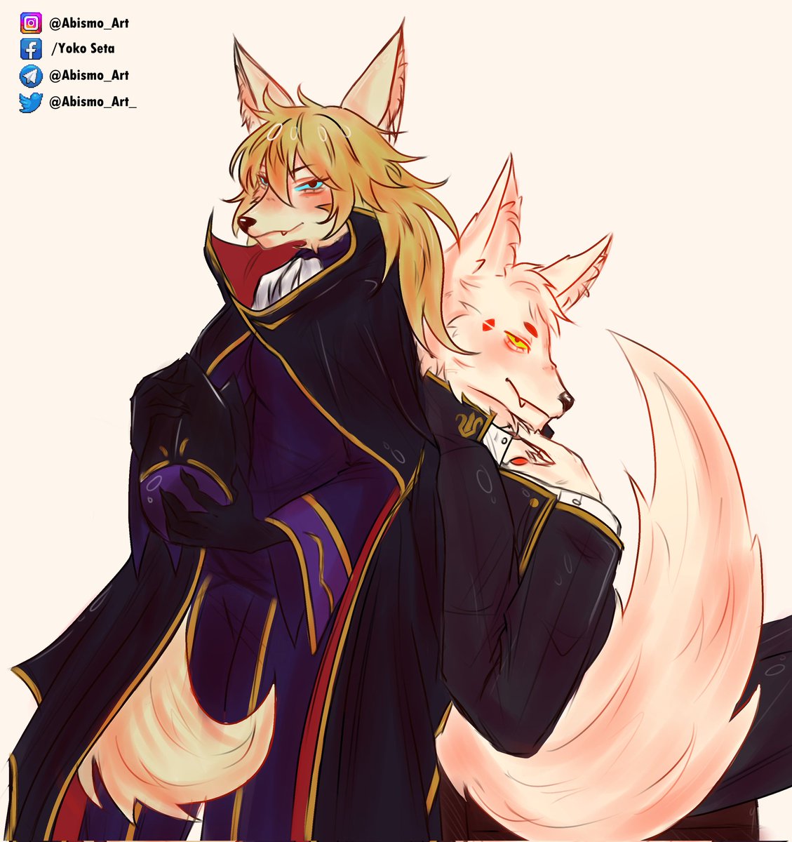 Abismo_Art_'s tweet photo. Una comisión reciente donde me pidieron dibujar sus ocs con ropa de code geass ദ്ദി^ᴗ  ̫ ᴗ^₎ ✨

#furry #furryartwork #furryartist #furryarts #furryfandom #codegeass #OC #ocart #originalcharacter #digitalart #DigitalArtist #digitalartwork #illustration #ArtistOnTwitter https://t.co/6bn5fB5gVV