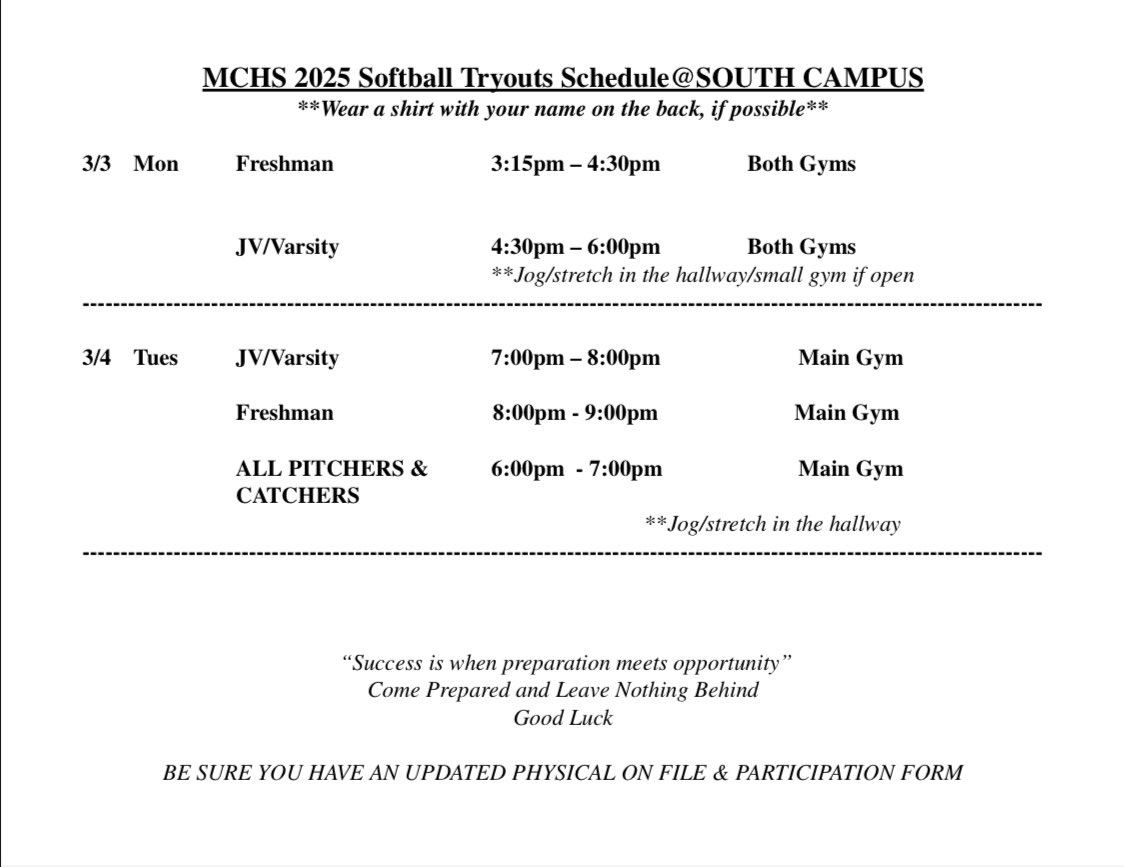 minookasoftball's tweet photo. MINOOKA SOFTBALL TRYOUTS‼️‼️
coming up very quick! We are excited to get the boats rowing!! https://t.co/TPbmcomLuI