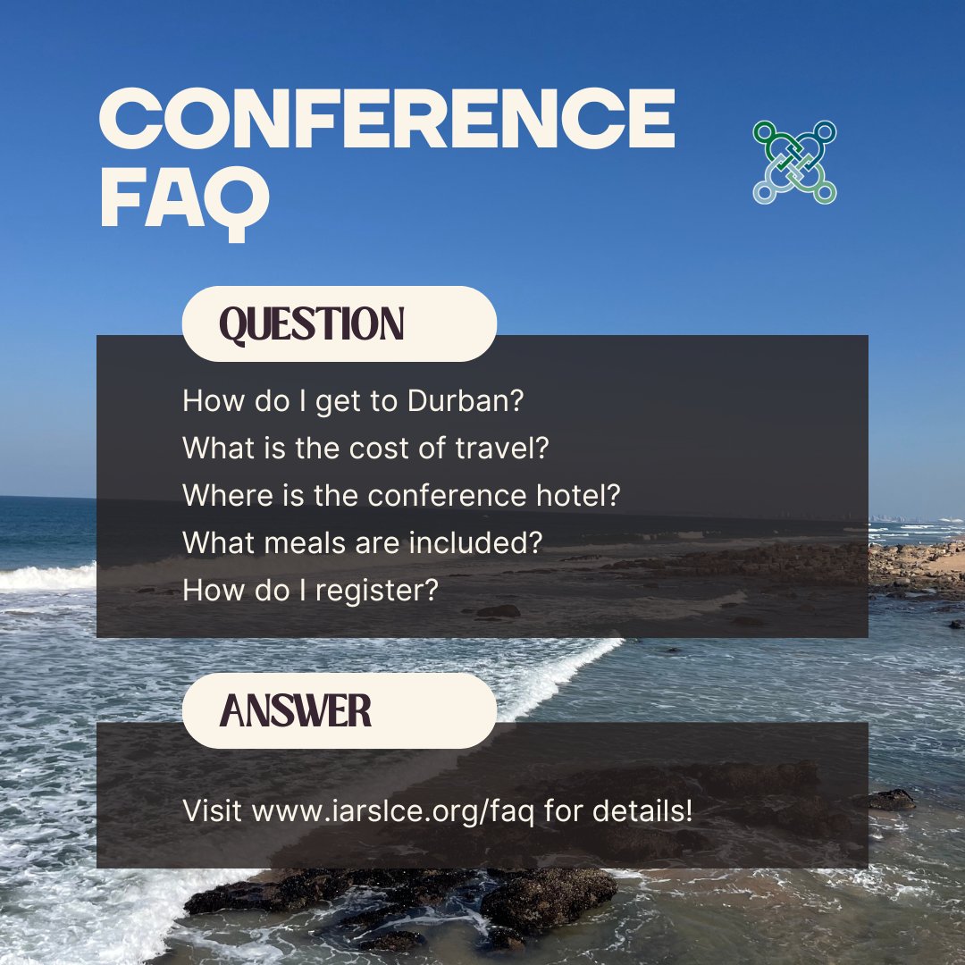 IARSLCE (@iarslce) on Twitter photo Visit iarslce.org/faq for answers to common conference questions. Email conference@iarslce.org if you have a question that hasn't been answered! Visit iarslce.org/faq for answers to common conference questions. Email conference@iarslce.org if you have a question that hasn't been answered!