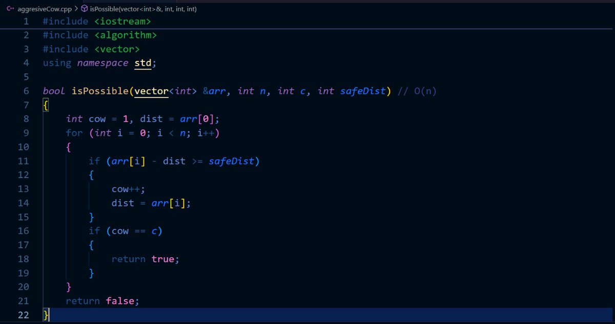 albion_codes's tweet photo. Day 19 of pursuing DSA
Solved another variation of Book Allocation using binarySearch,
Aggressive Cow's problem with TC- O(n-logn)
similar logic with little bit of its own twists,
but challenging.
#DSA #CodingJourney #codingChallenge #ProblemSolving #learningInPublic https://t.co/4FQX5lXfwy