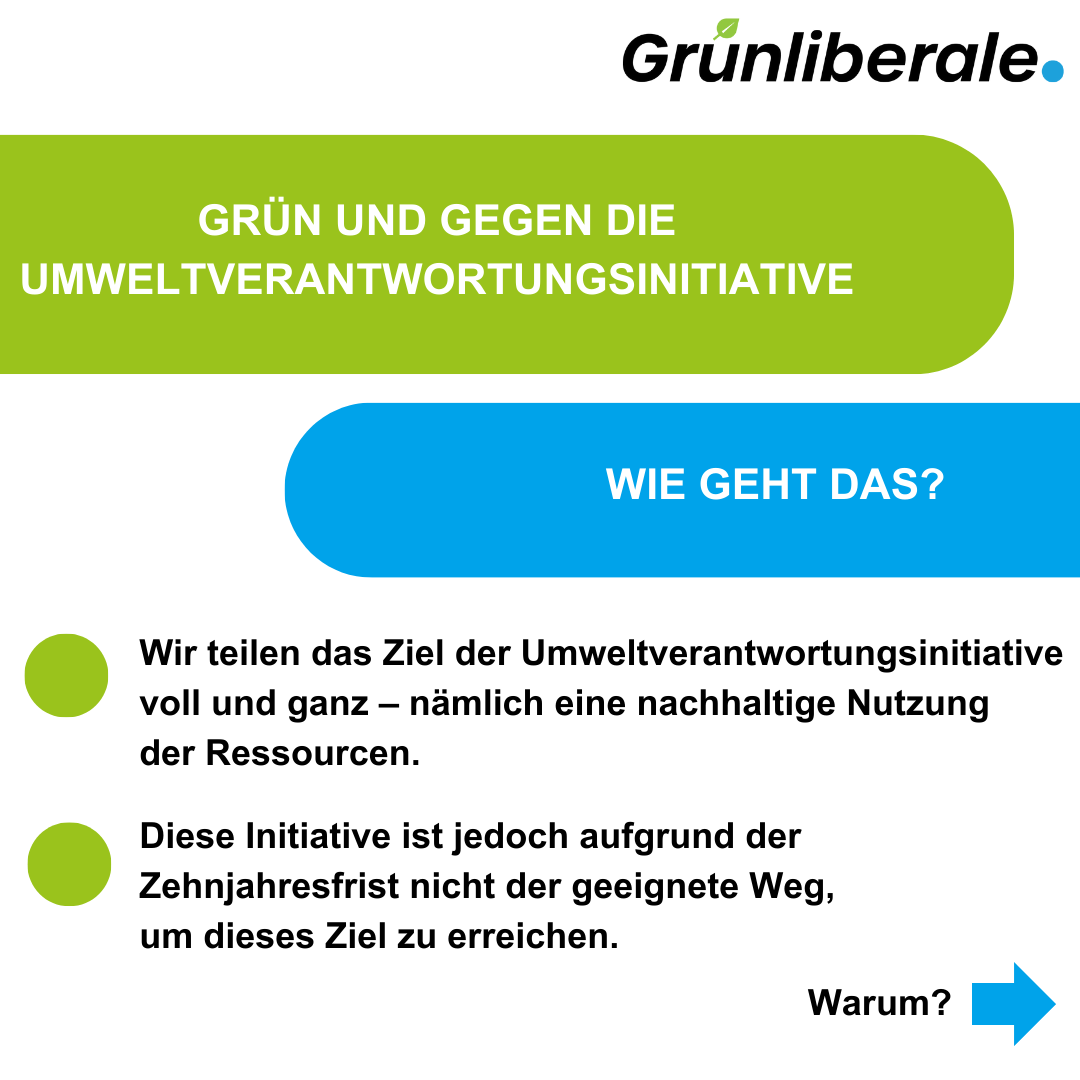 grunliberale's tweet photo. Das Ziel der #Umweltverantwortungsinitiative ist richtig. 🌍 Aber mit der 10-Jahres-Frist ist sie unrealistisch und kontraproduktiv. 👉 Stimme am 9. Februar NEIN zur Umweltverantwortungsinitiative und wähle die #GLP bei den nächsten Wahlen. 🗳 https://t.co/hCNZSe6auH