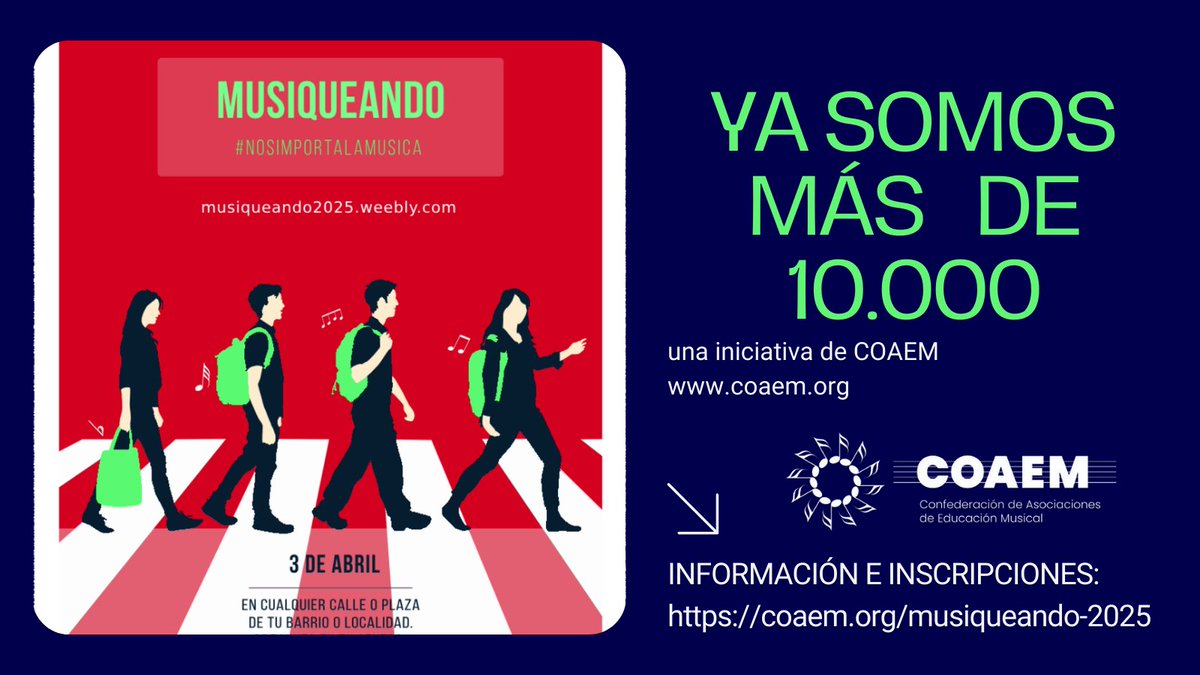 Heyy!!   Ya somos más de 10.000... pero siempre podemos ser más. Te esperamos. Anímate!!  #Musiqueando2025  porque #nosimportalamúsica