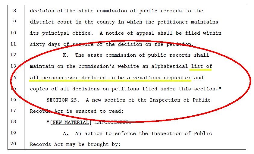 According to House Bill 139, there should be a publically available list of all people who annoy local records custodians.