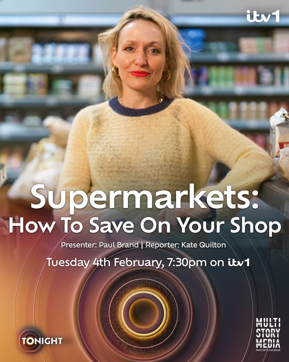 Tomorrow Evening on ITV...🛒

<a href="/katequilton/">Kate Quilton</a> reports on how supermarkets dominate the groceries market - which is worth over 200 billion pounds a year - and how to get a good deal from them.

ℹ️Supermarkets: How To Save On Your Shop
📅 Tuesday 4th February
⏰ 7:30pm
📲#ITVTonight