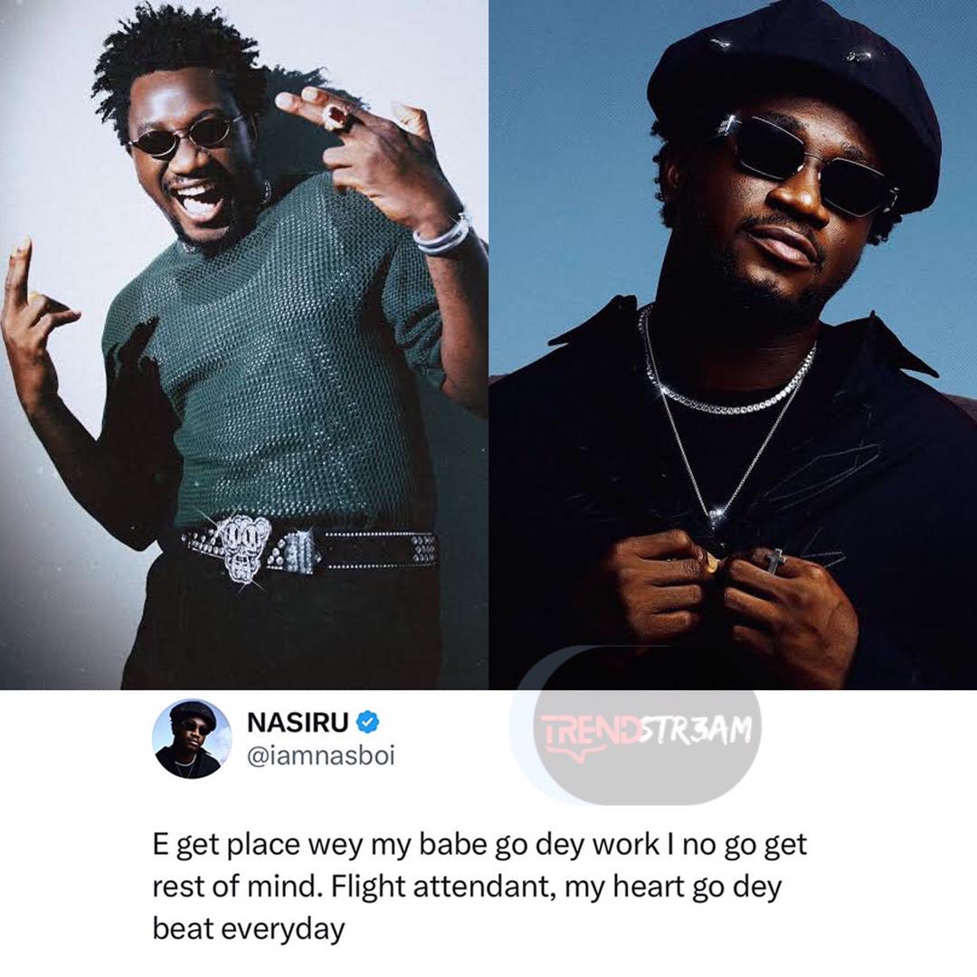 TrendStr3am's tweet photo. E get place wey my babe go dey work I no go get rest of mind - Skit maker Nasboi opens up as he shares his perspective on dating flight attendants. https://t.co/ZOWAxVvesi