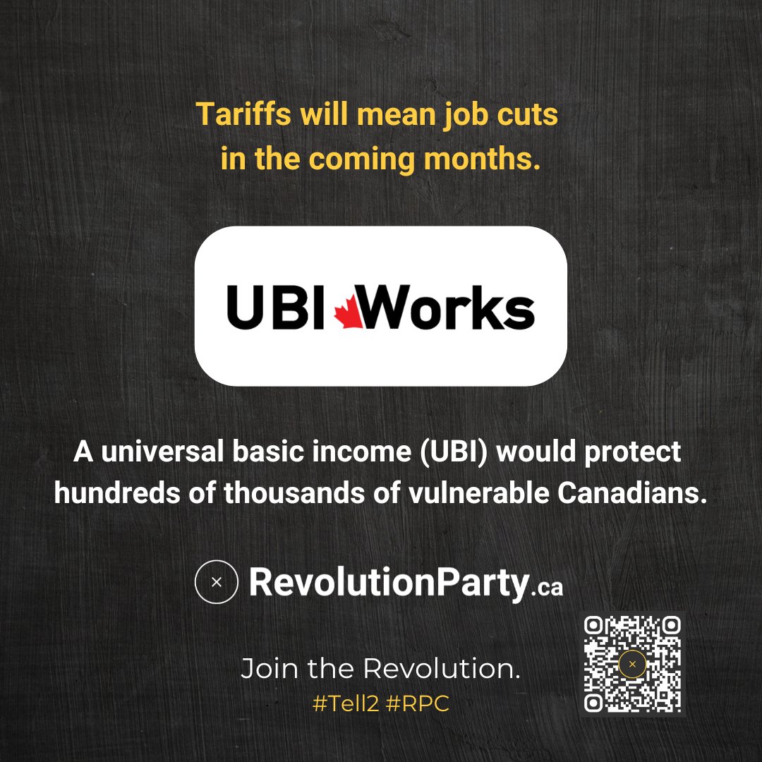 RevPartyCanada's tweet image. This is just the beginning of the trade war. 
We should prepare now for escalation with UBI.
#Tell2 #RPC @ubi_works
RevolutionParty.ca