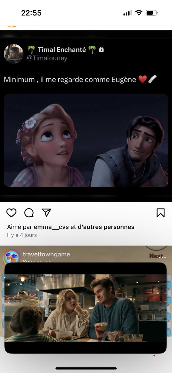 SoniaLachhab's tweet photo. Est ce que je suis la seule à avoir la vision avec ces deux là pour un live action de Raiponce ? @DisneyFR #FlorencePugh #AndrewGarfield #Raiponce #Rapunzel #WeLiveInTime https://t.co/UI1o0MpRTs