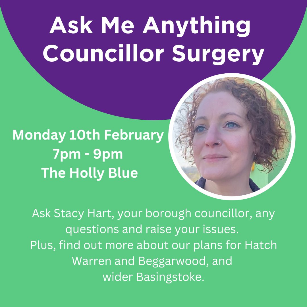 AllinpartyUK's tweet image. Stacy Hart's (@AlmostStace) next Ask Me Anything Councillor Surgery is next Monday at The Holly Blue pub!
Come along and raise your issues and ask your questions of your borough councillor.